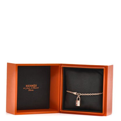 Hermes 18K Rose Gold Diamond Amulettes Cadenas Bracelet SH 5 of 5