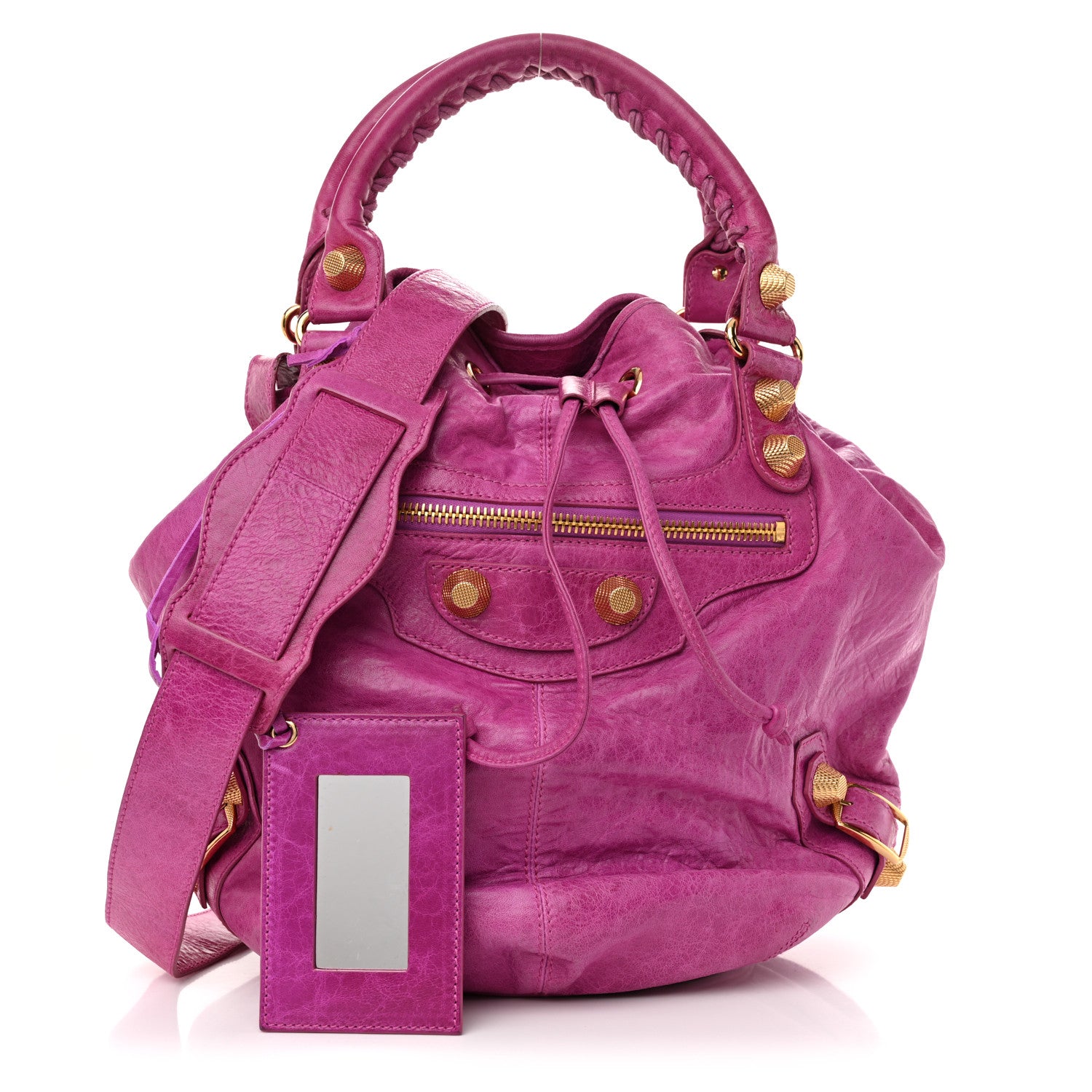 Balenciaga Agneau Giant 21 Gold Hardware Pompon Magenta 1734833