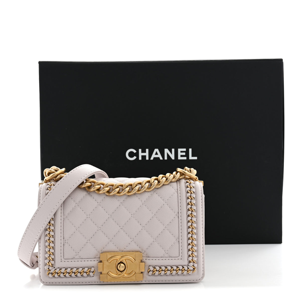 Chanel Caviar Quilted Small Chain Around Boy Flap  Light Purple 11 of 11