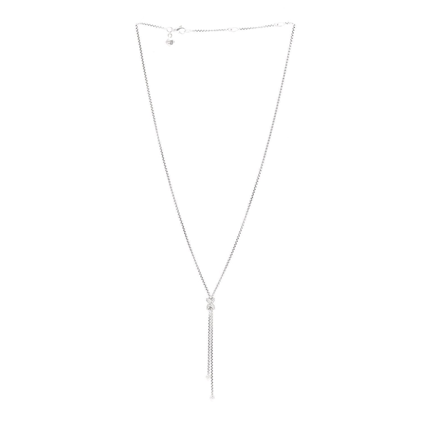 Sterling Silver Diamond Petite X Lariat Necklace