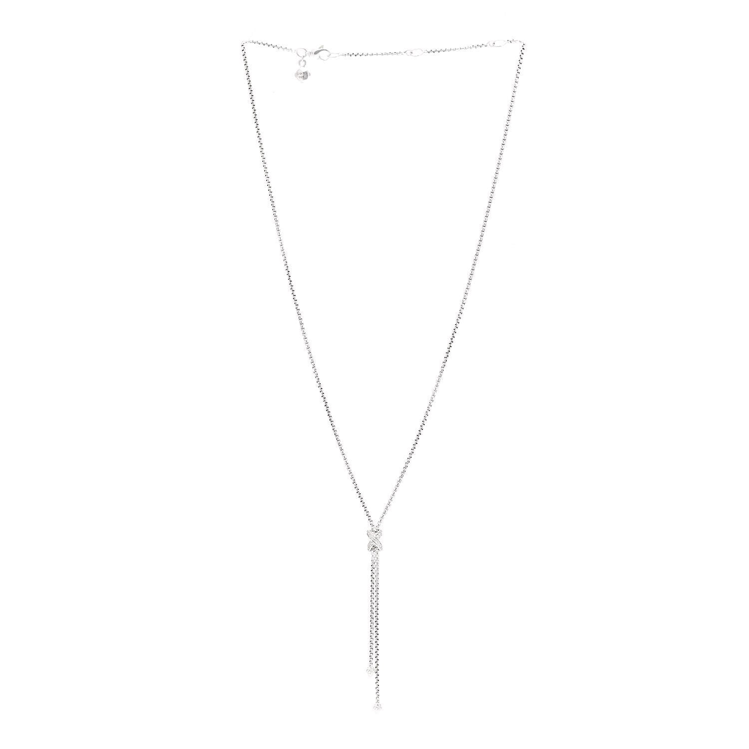David Yurman Sterling Silver Diamond Petite X Lariat Necklace 3 of 6