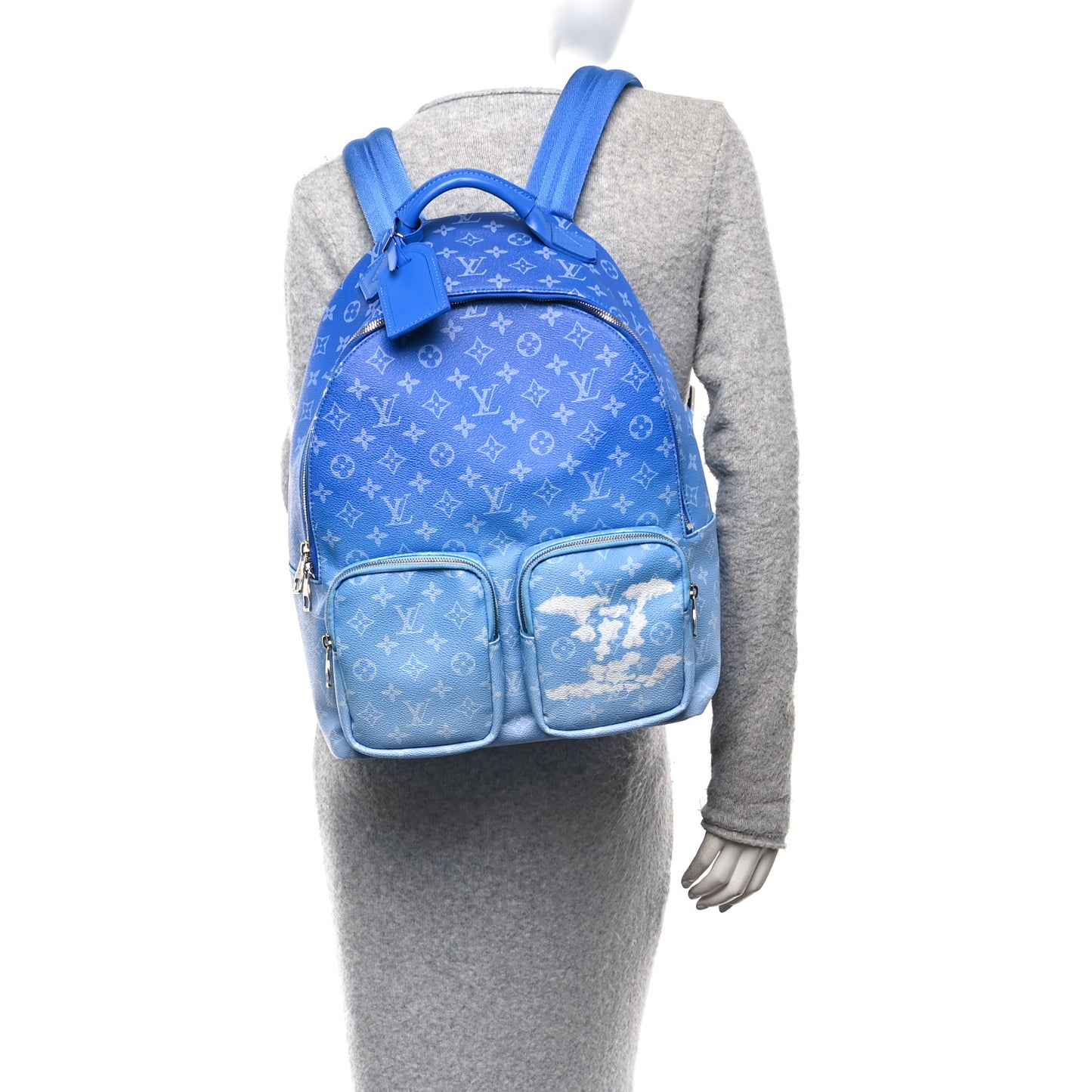 Monogram Clouds Multipockets Backpack Blue