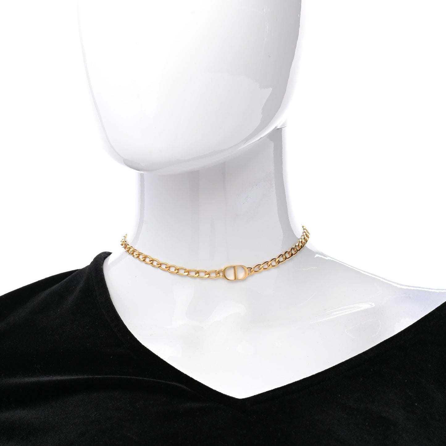 Metal Petit CD Choker Necklace Gold
