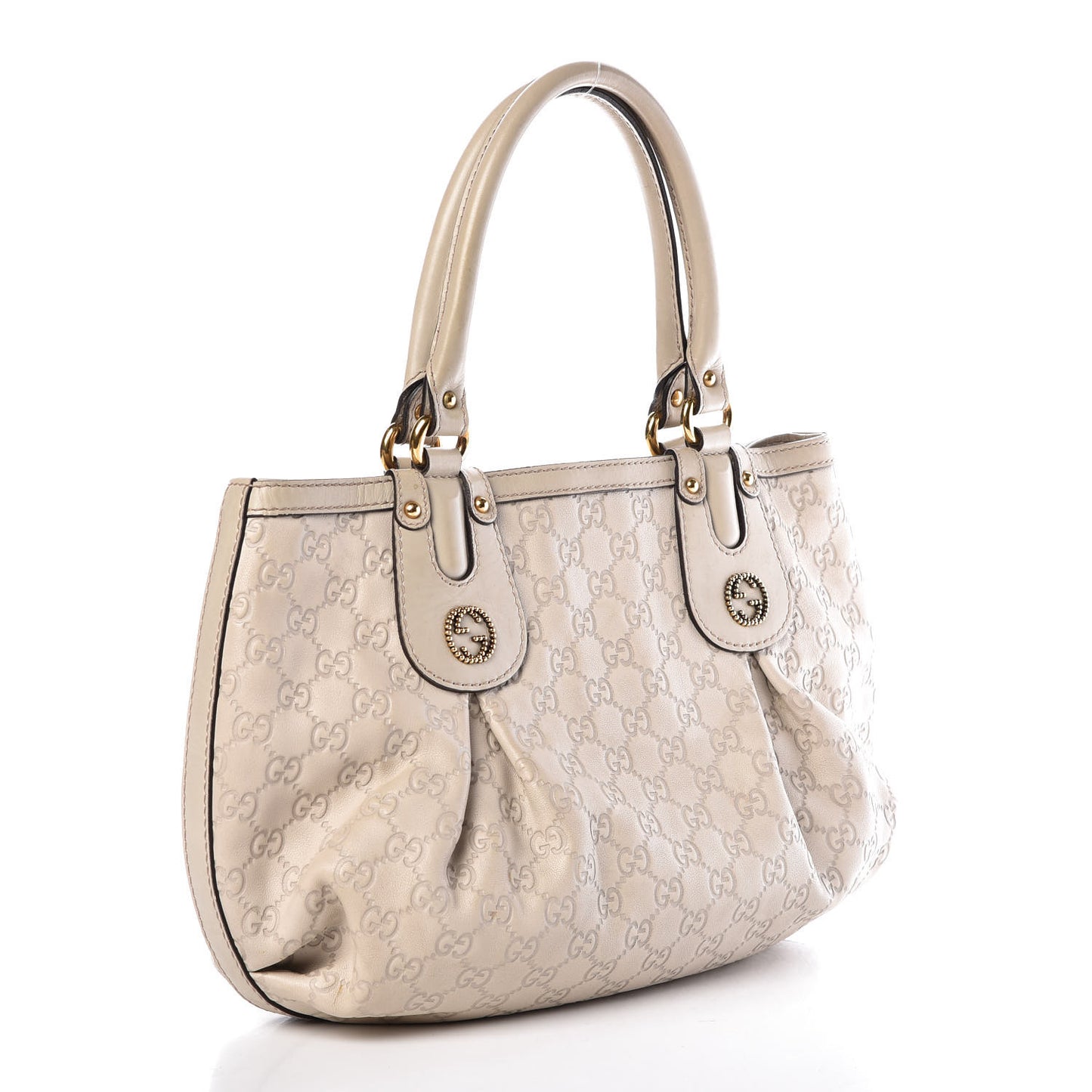 Guccissima Medium Scarlett Stud Tote Off White