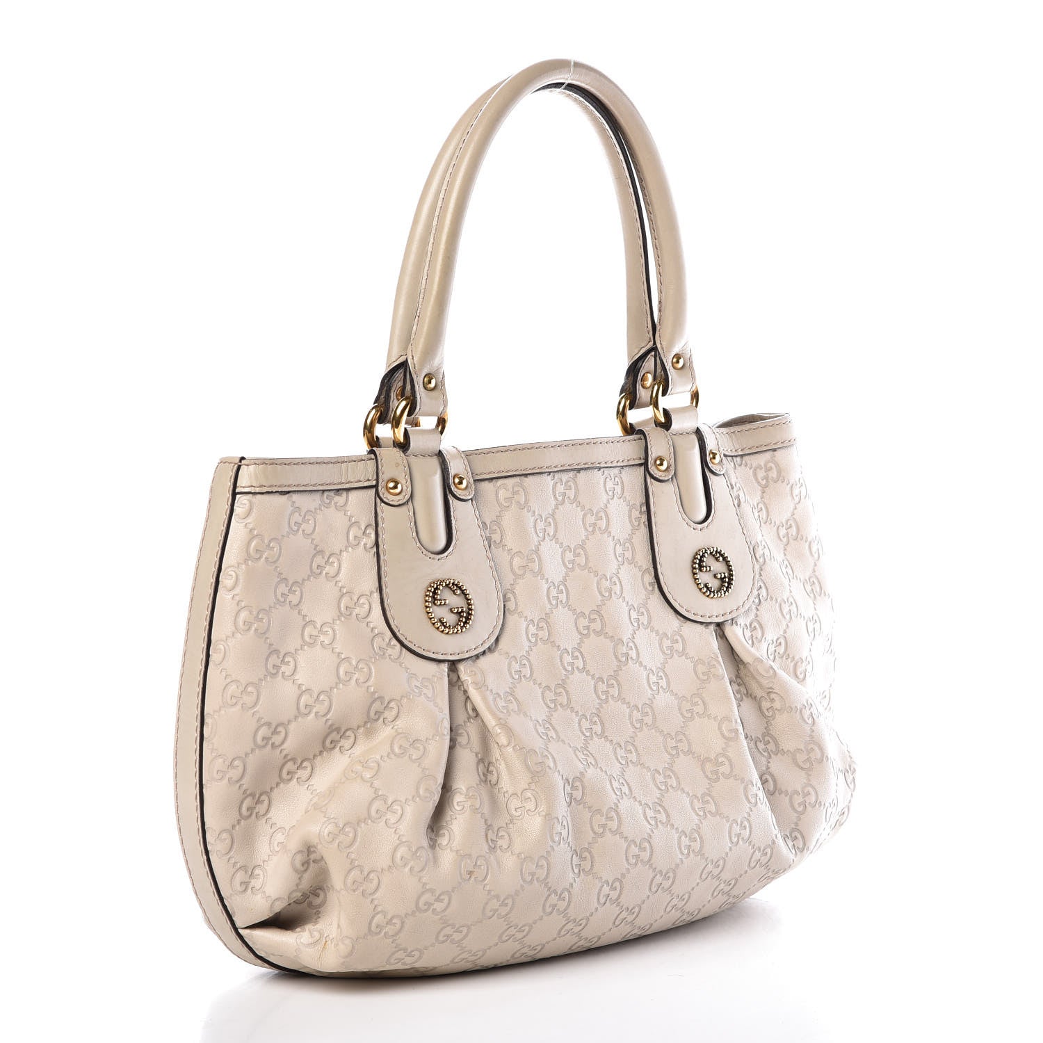 Gucci Guccissima Medium Scarlett Stud Tote Off White 3 of 10