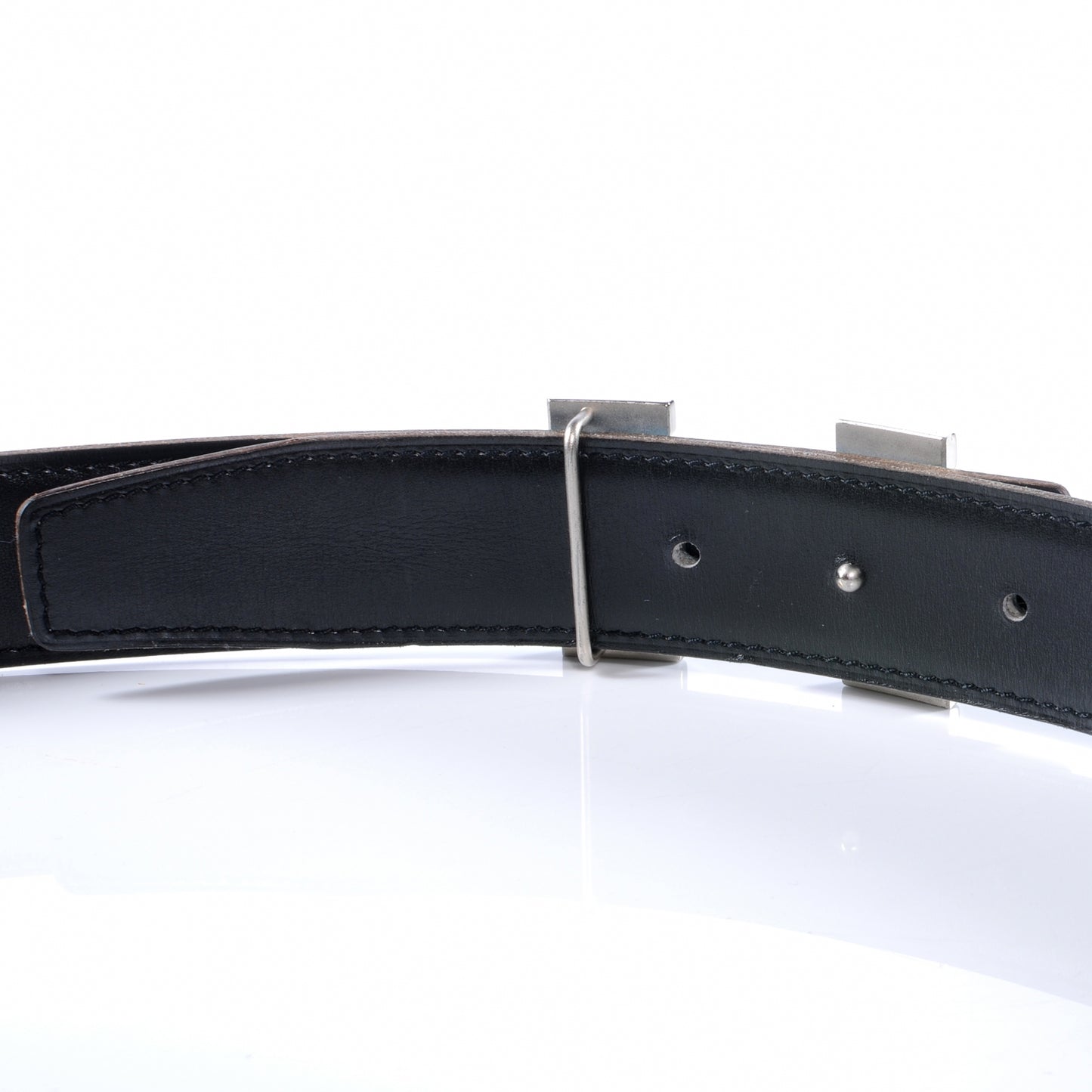Togo Box Reversible Constance 32mm H Belt 80 Blue Jean Noir