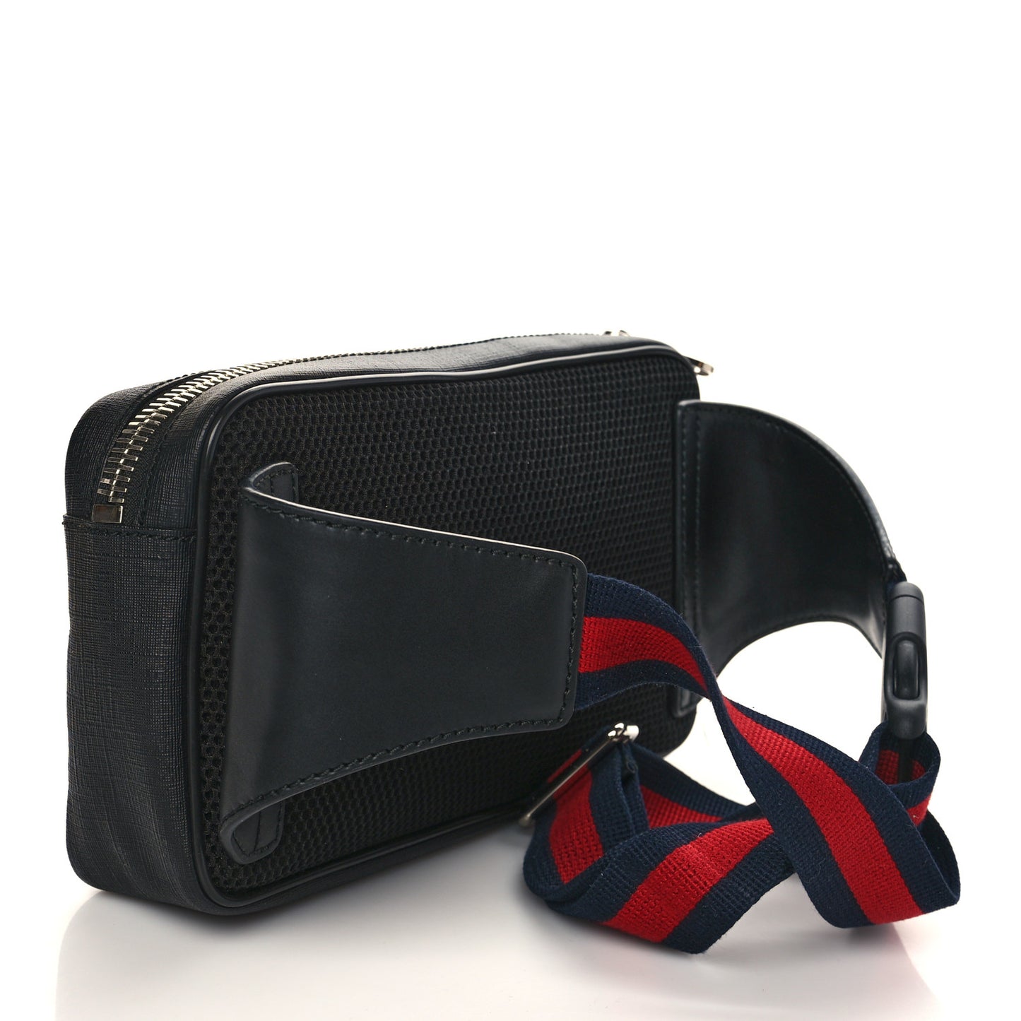 Soft GG Supreme Monogram Web Belt Bag Black Grey