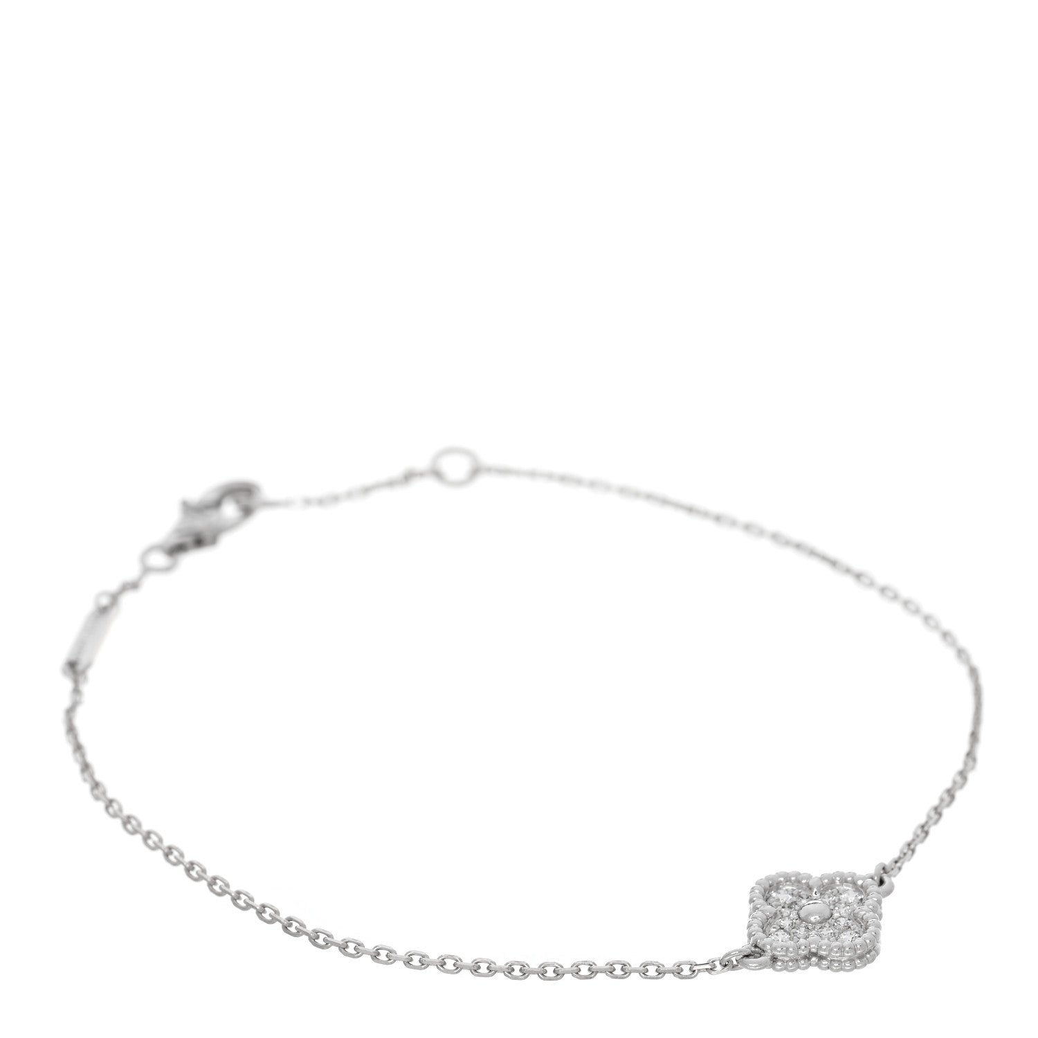 Van Cleef & Arpels 18K White Gold Diamond Sweet Alhambra Bracelet 1 of 4