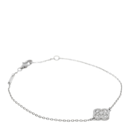 Van Cleef & Arpels 18K White Gold Diamond Sweet Alhambra Bracelet 1 of 4