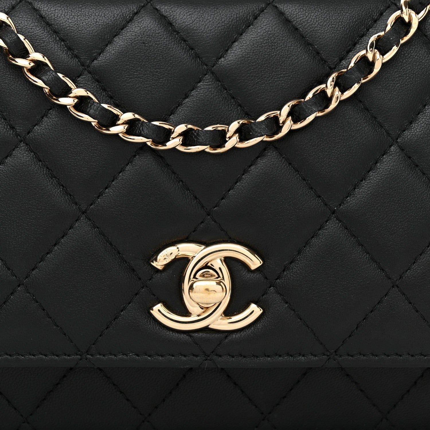 Chanel Lambskin Quilted Trendy CC Wallet On Chain WOC Black 9 of 12