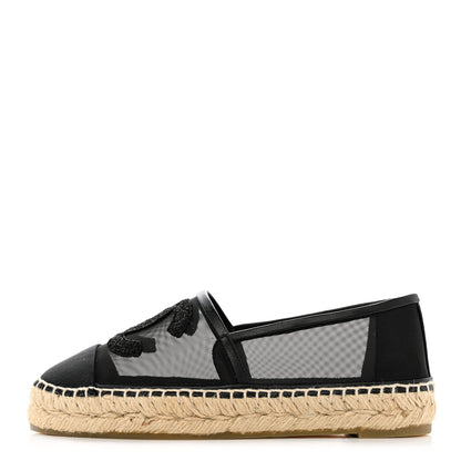 Chanel Mesh Grosgrain CC Espadrilles 35 Black 1 of 10