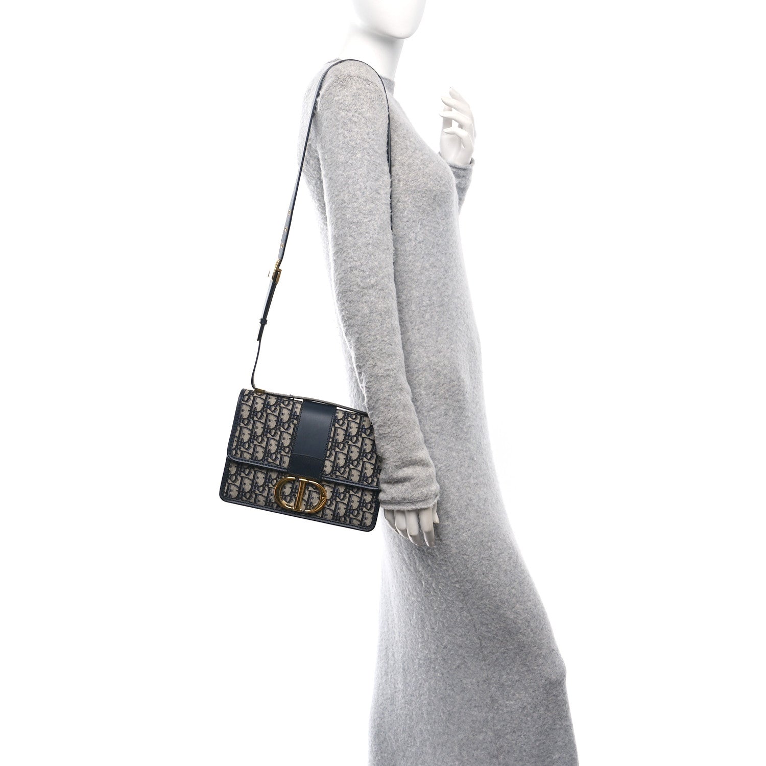 Christian Dior Oblique 30 Montaigne Flap Bag Blue 2 of 11