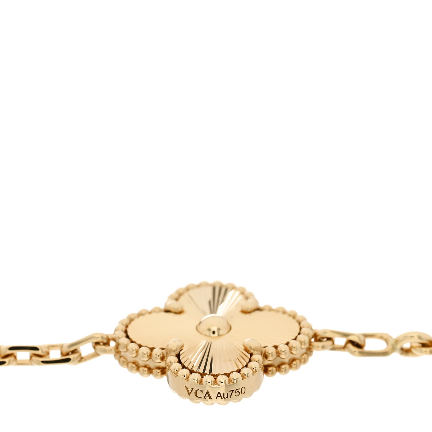 Van Cleef & Arpels 18K Yellow Gold 5 Motifs Guilloche Vintage Alhambra Bracelet 3 of 5