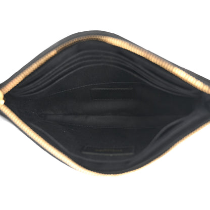 Saint Laurent Calfskin Matelasse Chevron Monogram A5 Wristlet Black 5 of 9