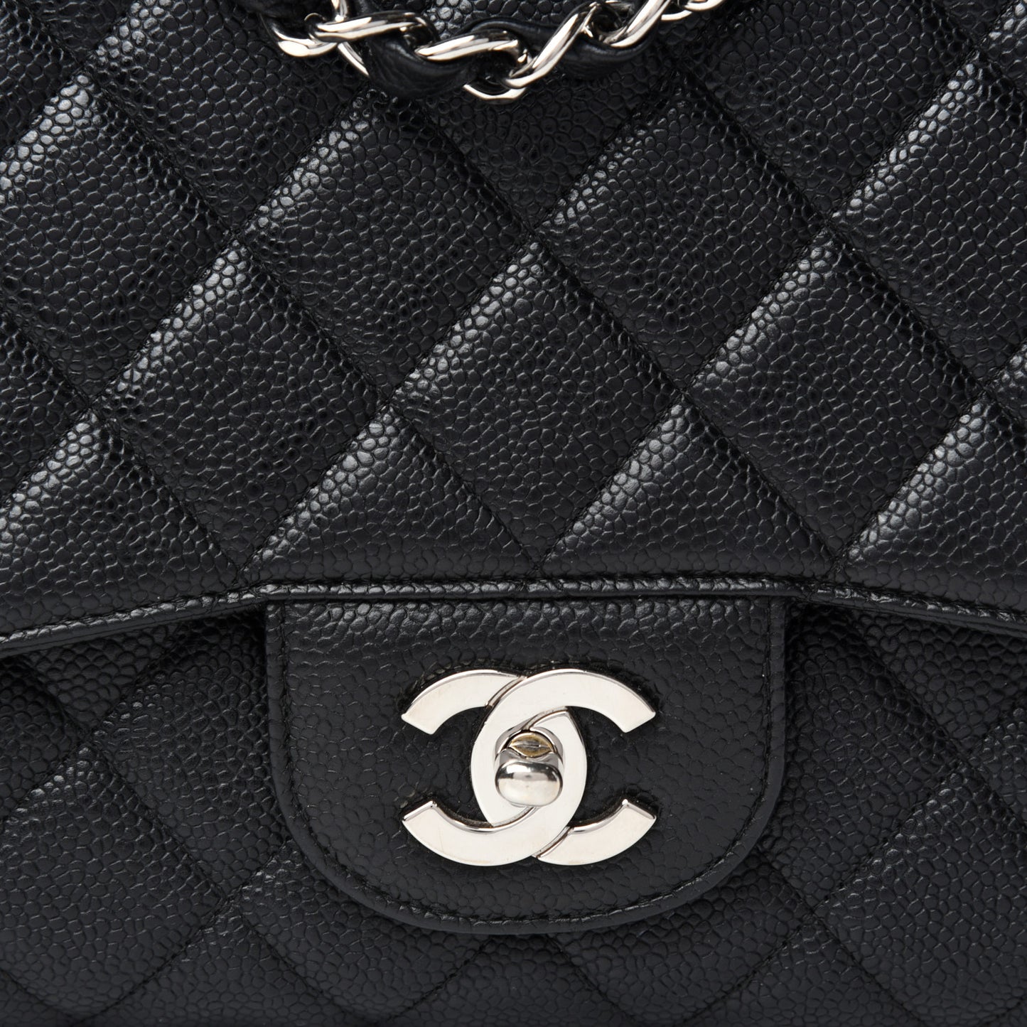 Caviar Quilted Jumbo Single Flap Black