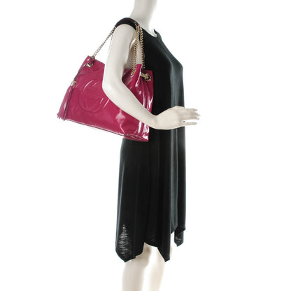 Gucci Vernice Naplack Medium Soho Chain Shoulder Bag Bright Bouganville 2 of 7