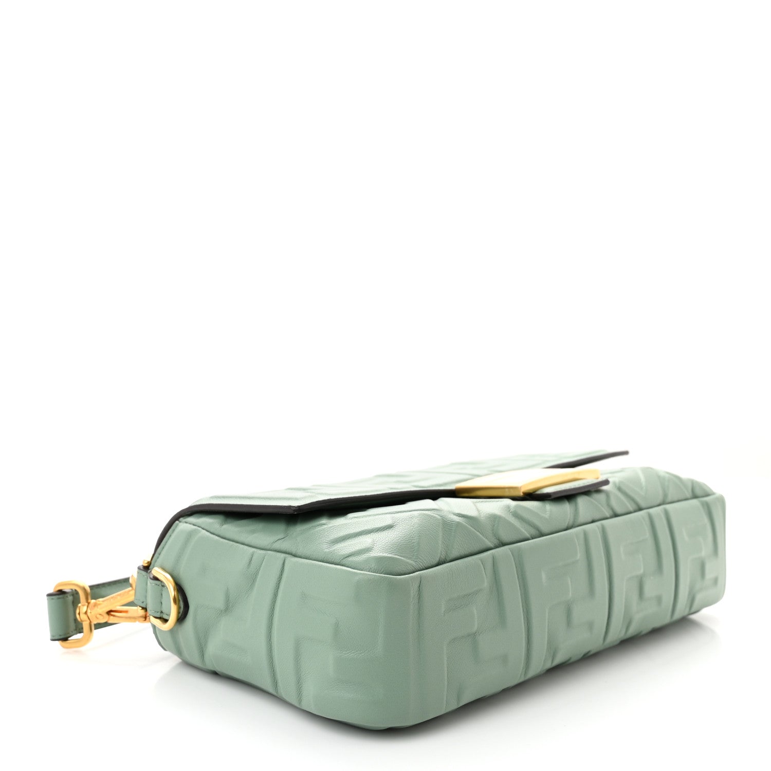 Fendi Nappa FF 1974 Embossed Baguette Menta 4 of 10