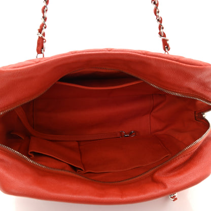 Chanel Caviar Quilted Travel Flap Tote Red 4 of 9
