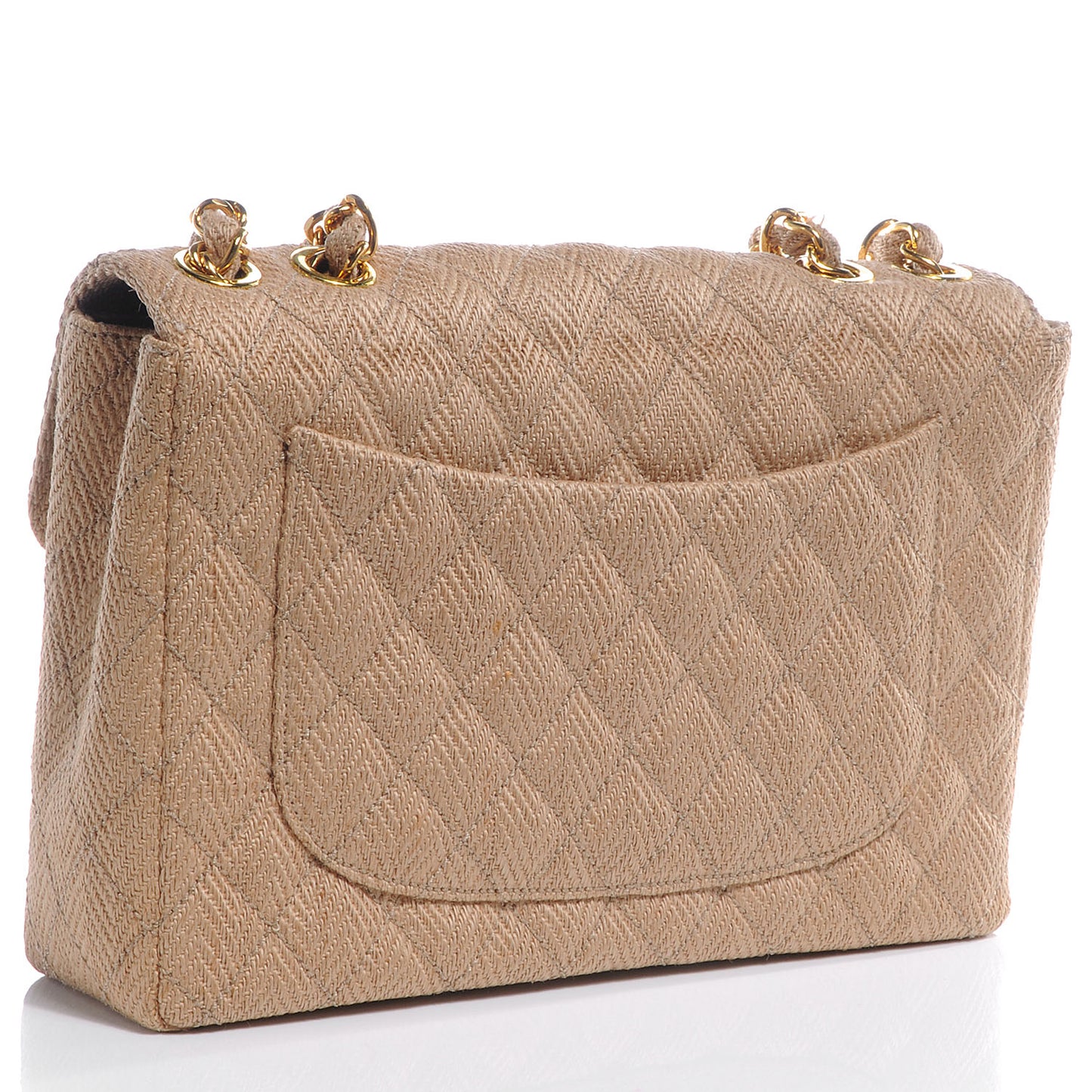 Woven Raffia Jumbo Flap Beige