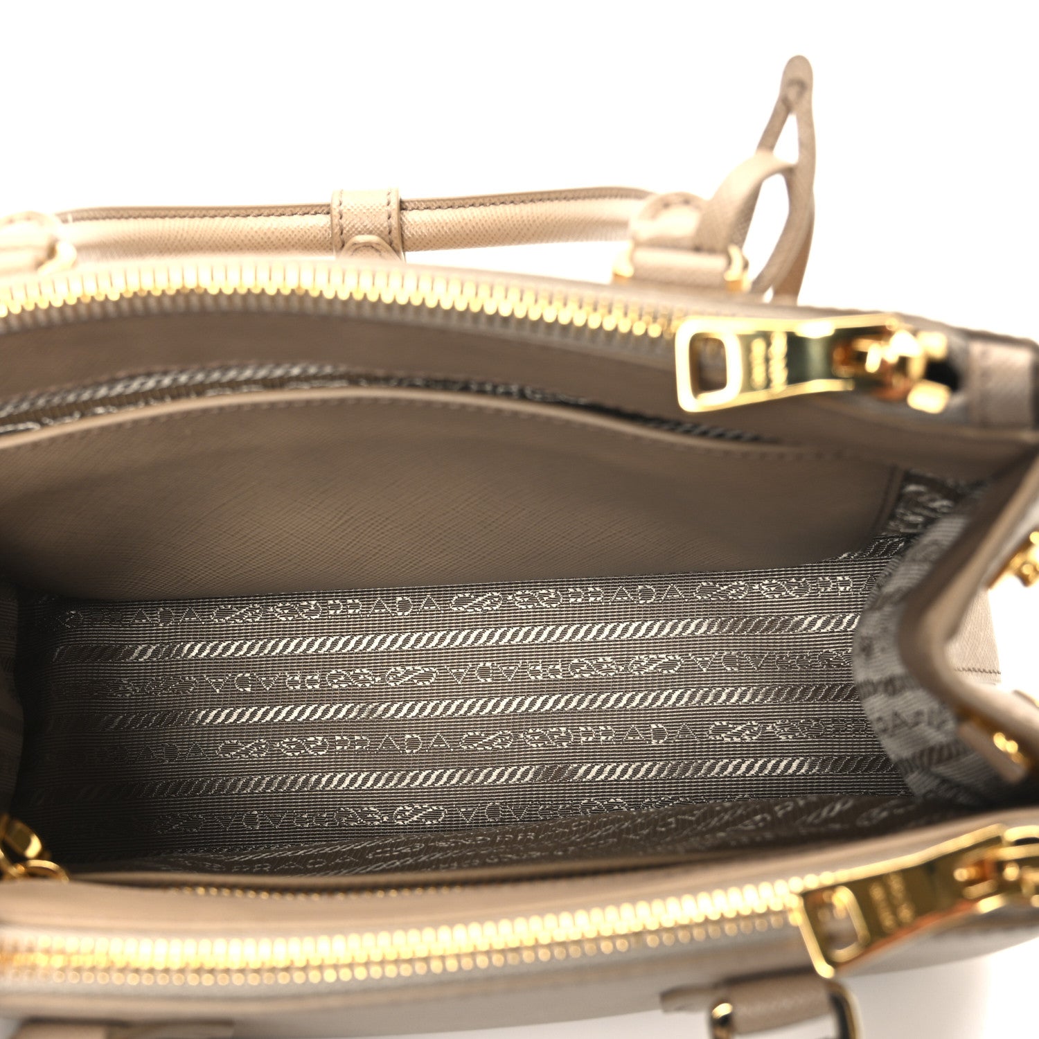 Prada Saffiano Lux Mini Galleria Double Zip Tote Sabbia 5 of 10