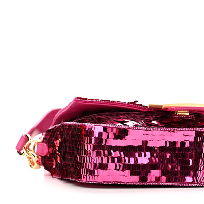 Fendi Sequin Paillettes Vitello Grace Sex and the City Baguette Ciclamino Pilar 8 of 9