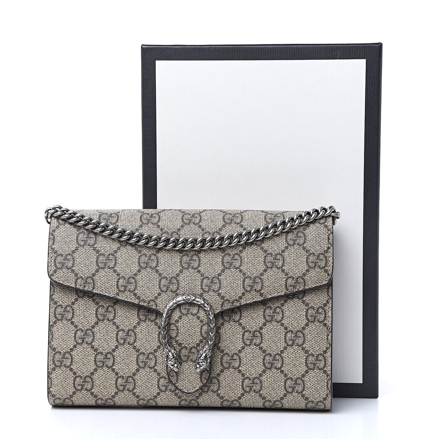 GG Supreme Monogram Mini Dionysus Chain Wallet Beige Taupe