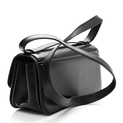 Balenciaga Calfskin Stripe Embossed Small Gossip Bag Black 2 of 9
