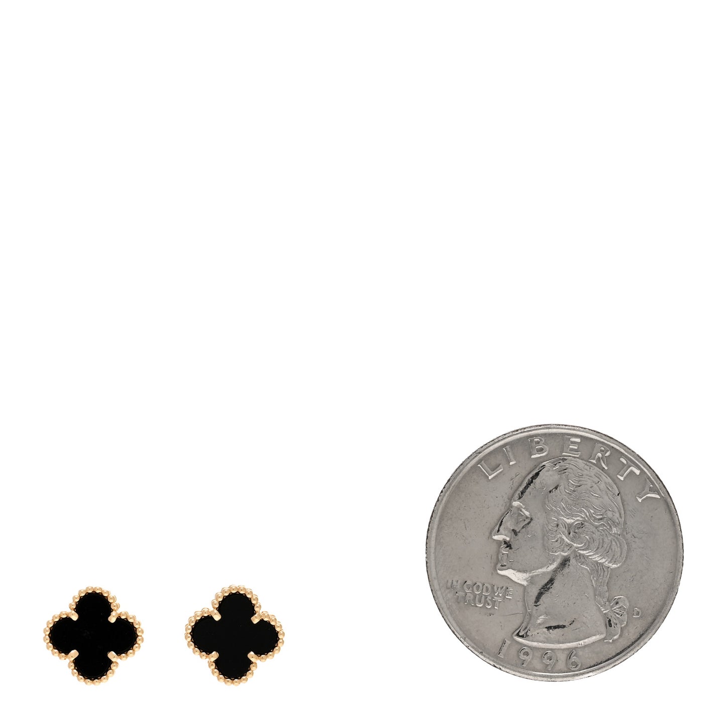 VAN CLEEF & ARPELS 18K Yellow Gold Black Onyx Sweet Alhambra Earrings