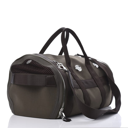 Hermes Fabric Carrying Dog Bag Kaki Feu 2 of 15