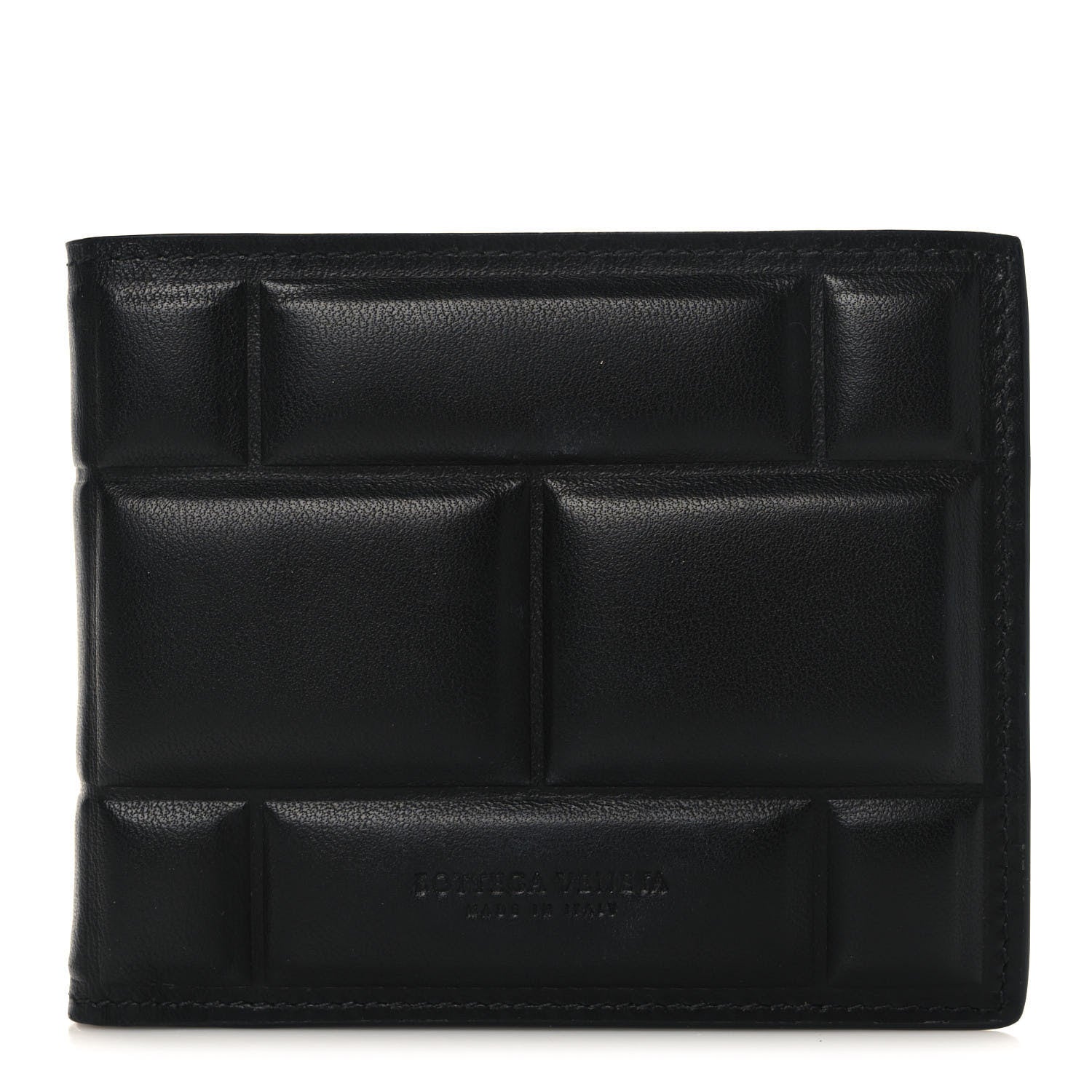 Bottega Veneta Calfskin Padded Paper Bi-Fold Wallet Black 1 of 8