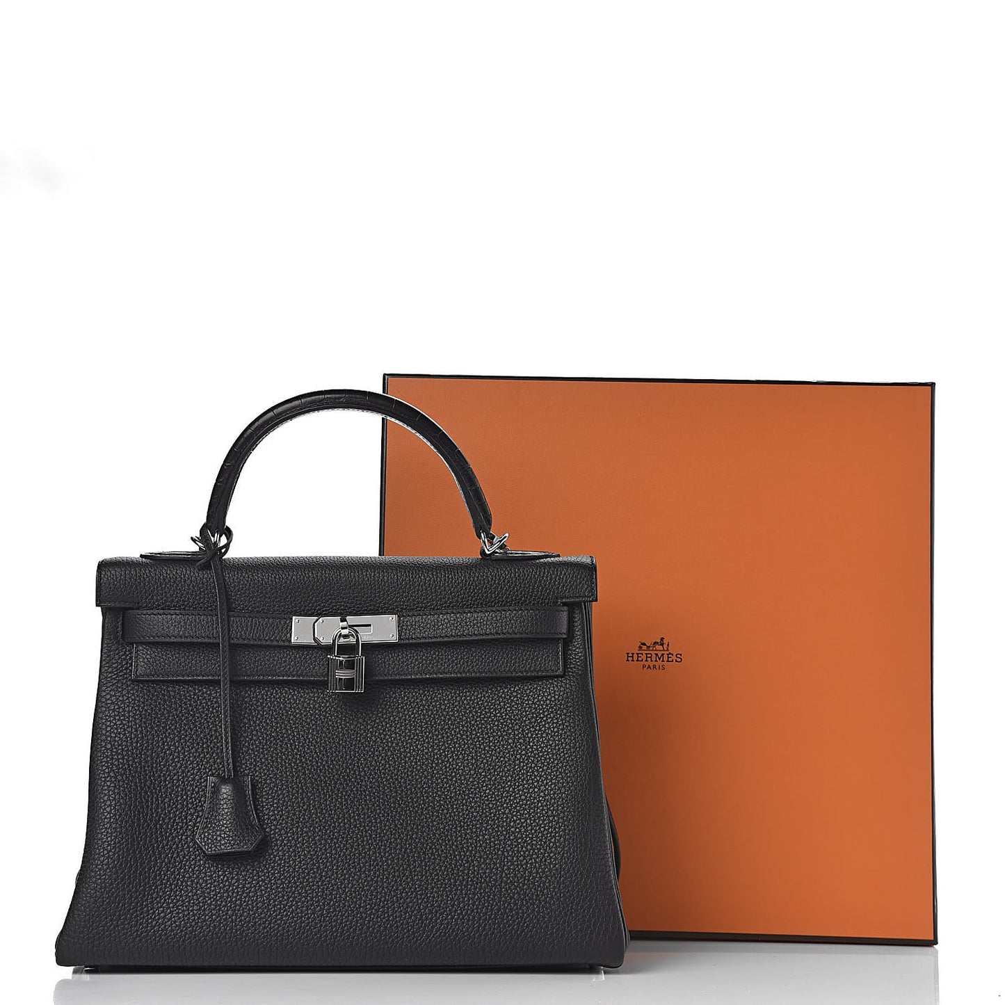 Togo Matte Alligator Kelly Retourne Touch 32 Black