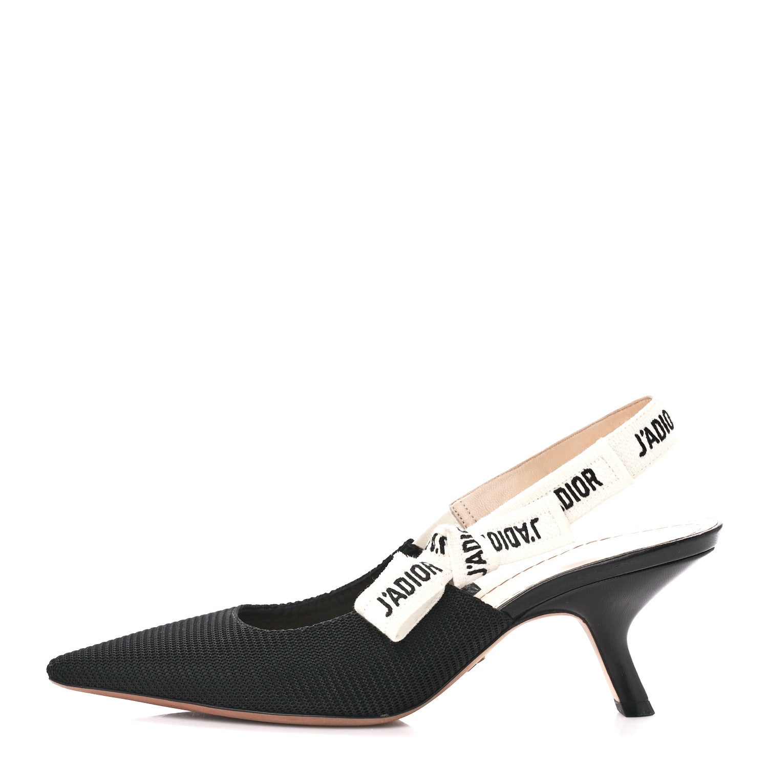 Christian Dior Technical Canvas Ribbon J Adior Slingback 65mm Pumps 37.5 Black 1 of 9