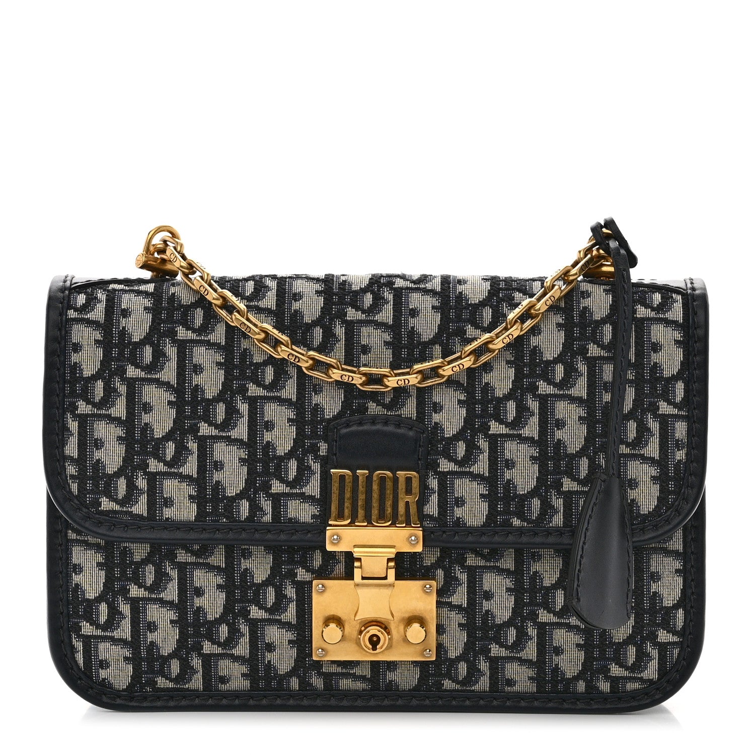 Christian Dior CHRISTIAN DIOR Oblique Small DiorAddict Flap Bag Navy Blue 1 of 9