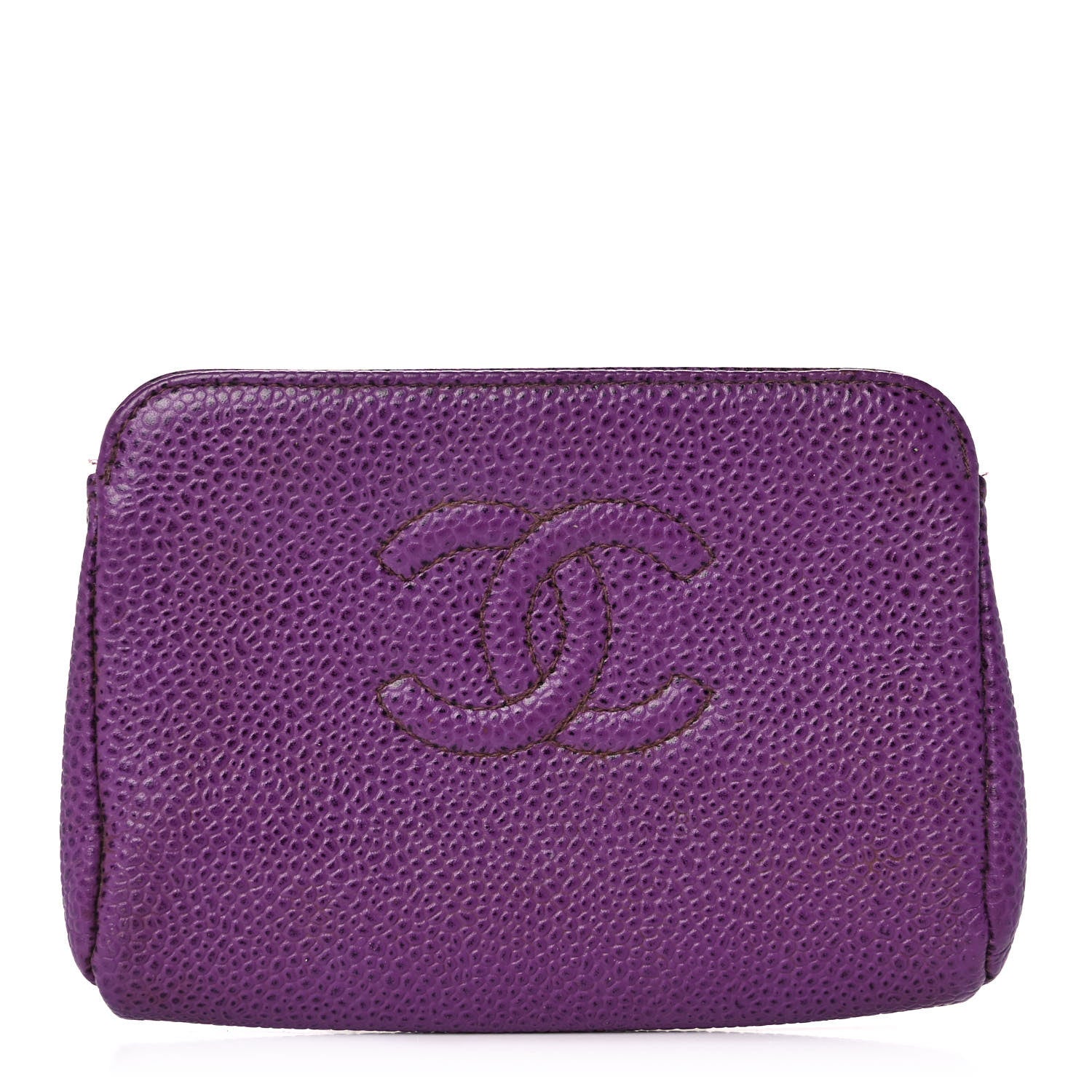 Chanel Caviar Timeless CC Cosmetic Pouch Purple 1 of 9