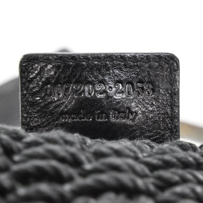 Saint Laurent Woven Straw Mombasa Black 9 of 9