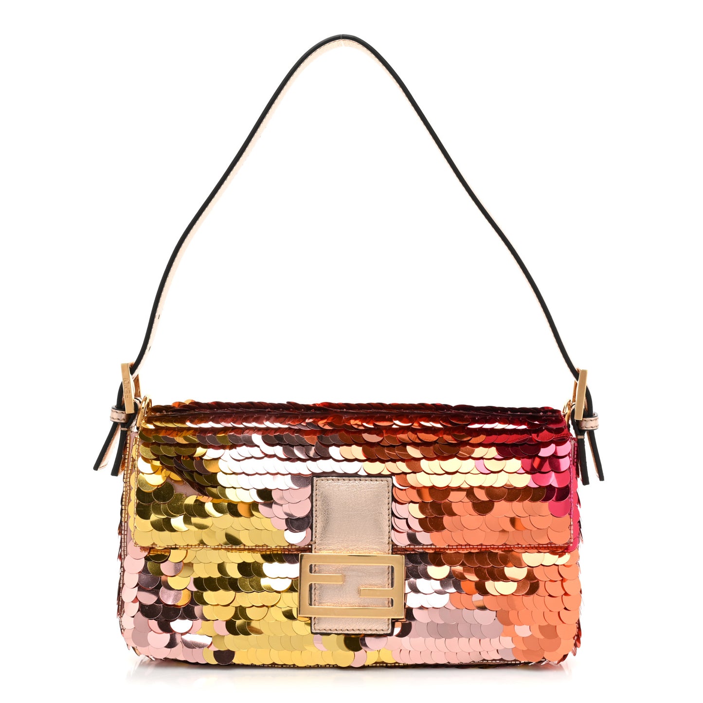 Sequin Paillettes Vitello Laminato Striped Baguette 1997 Multicolor