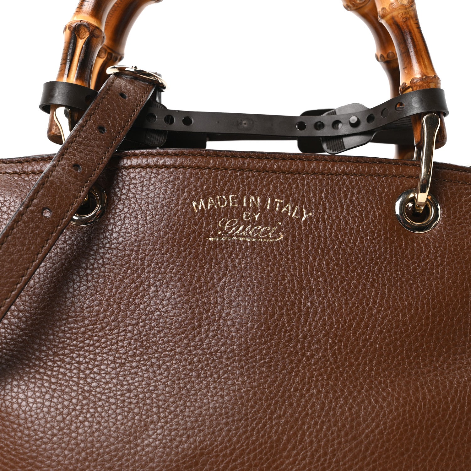 Gucci Calfskin Small Bamboo Shopper Tote Brown 8 of 10