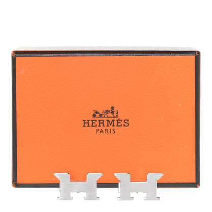 Hermes Brushed Palladium Pegase H Cufflinks Silver 12 of 12