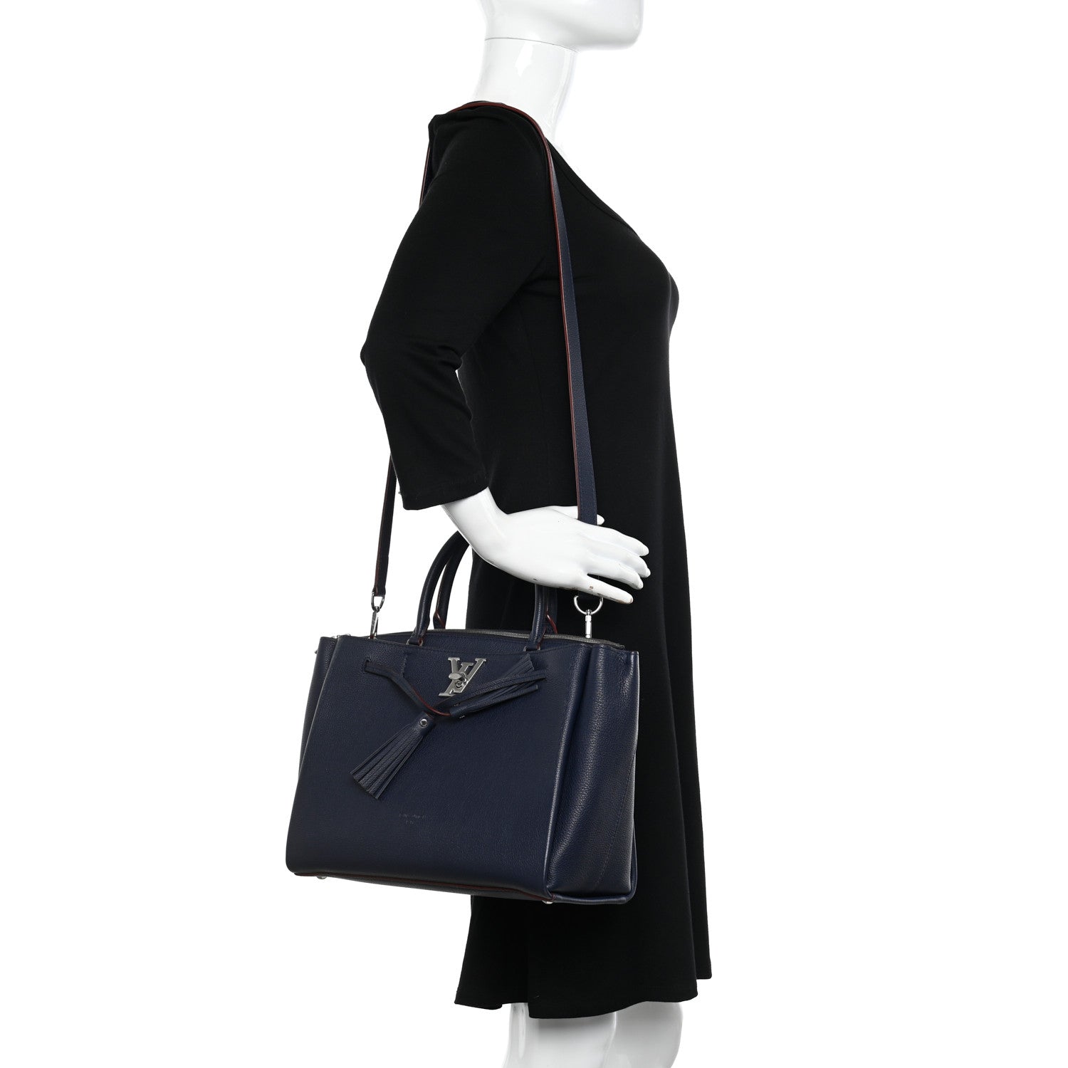 Louis Vuitton Calfskin Lockmeto Marine Rouge 2 of 10