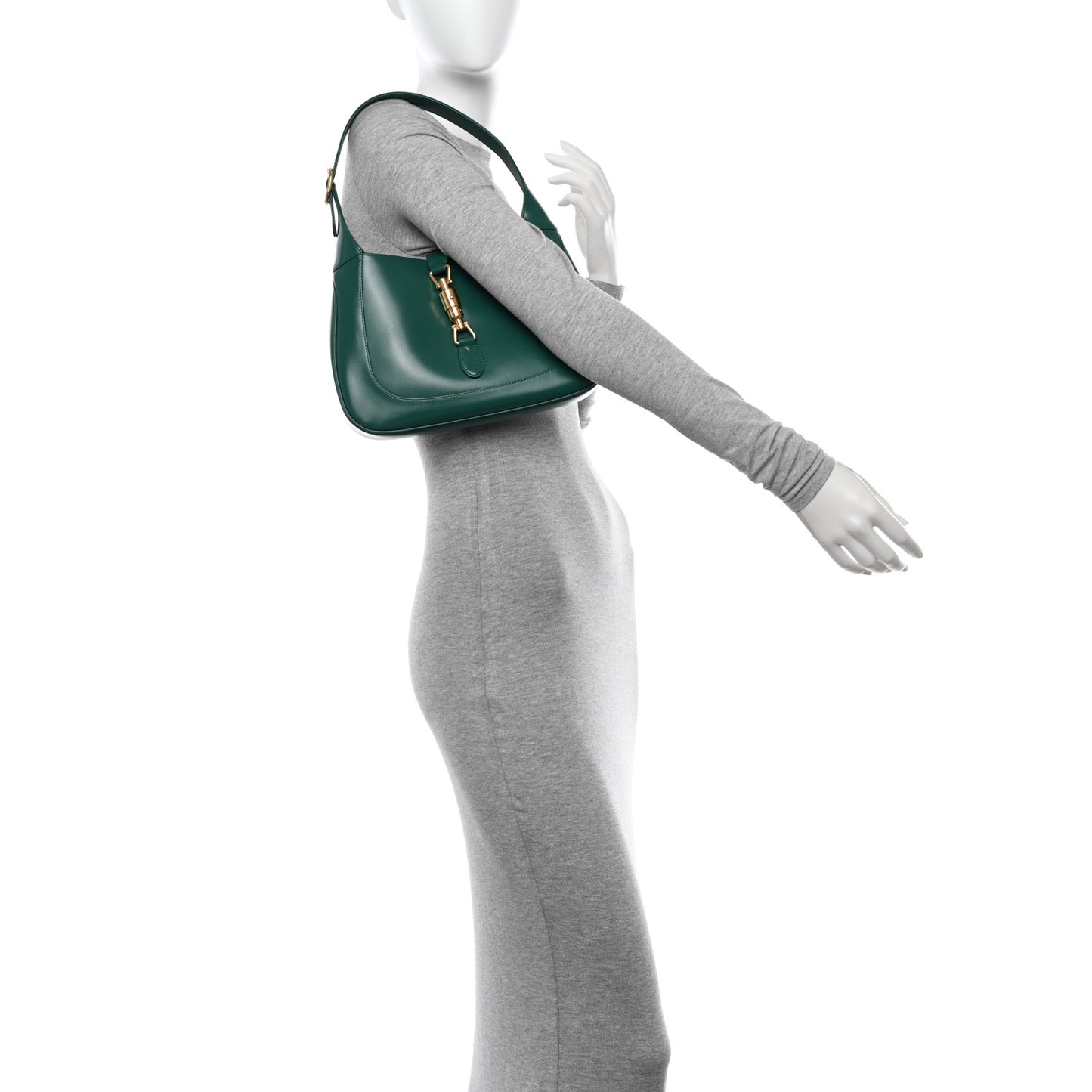 Boarded Dyana Lux Calfskin Small Jackie 1961 Hobo Emerald