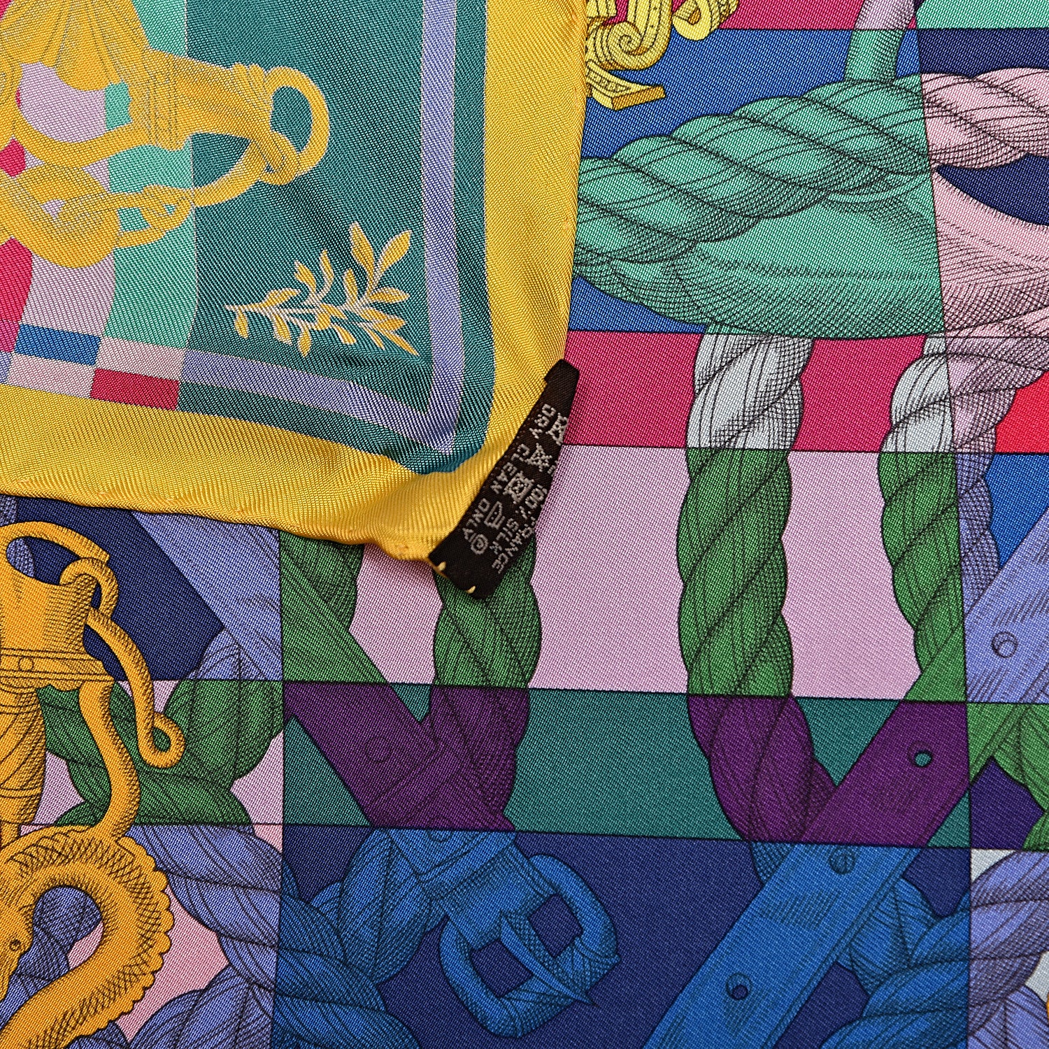Hermes Silk Della Cavalleria Pocket Square 5 of 5