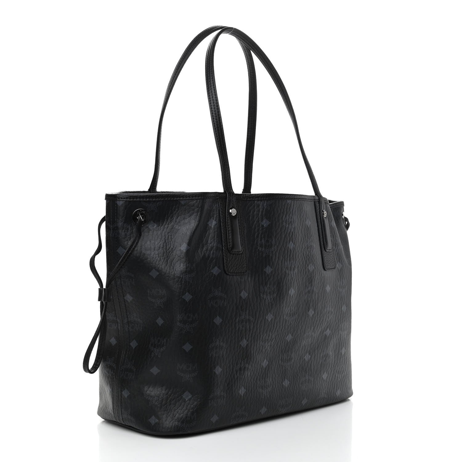 MCM Visetos Medium Liz Reversible Shopper Tote Black 5 of 16