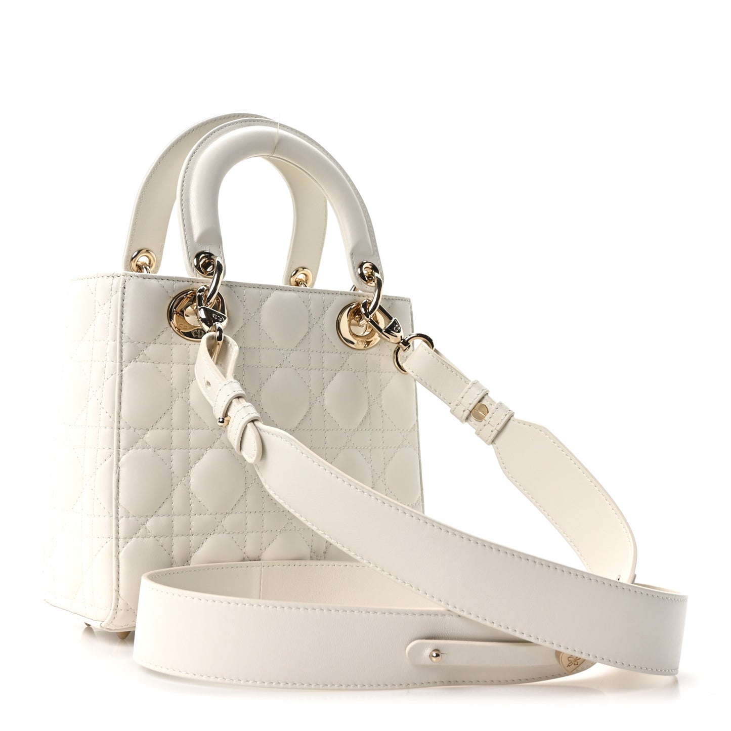 Lambskin Cannage Small My ABCDior Lady Dior White