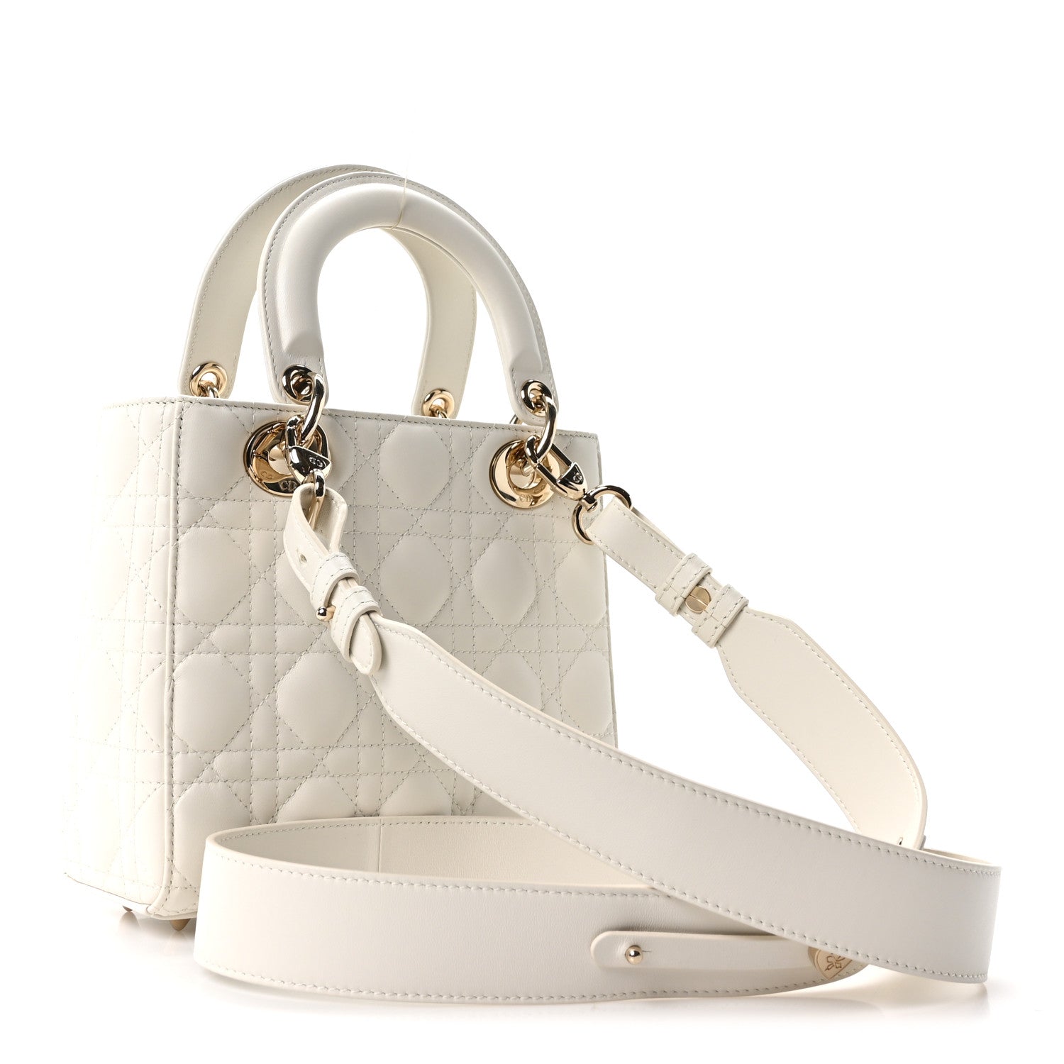 Christian Dior Lambskin Cannage Small My ABCDior Lady Dior White 3 of 10