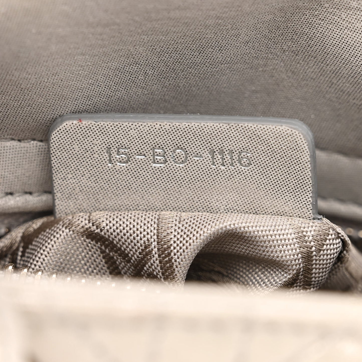 Metallic Lambskin Cannage Mini Lady Dior Silver