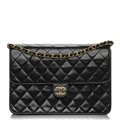 Chanel Lambskin Quilted Medium Single Flap Black 1 of 7