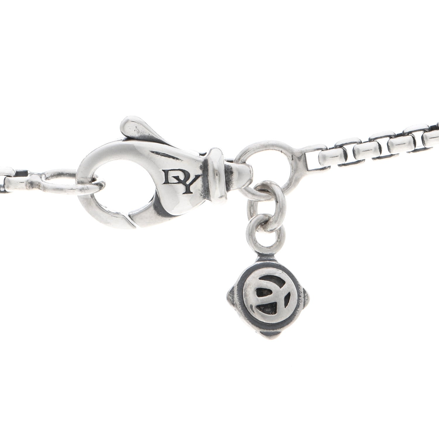 David Yurman Sterling Silver Diamond Belmont Curb Link Pendant Necklace 4 of 4