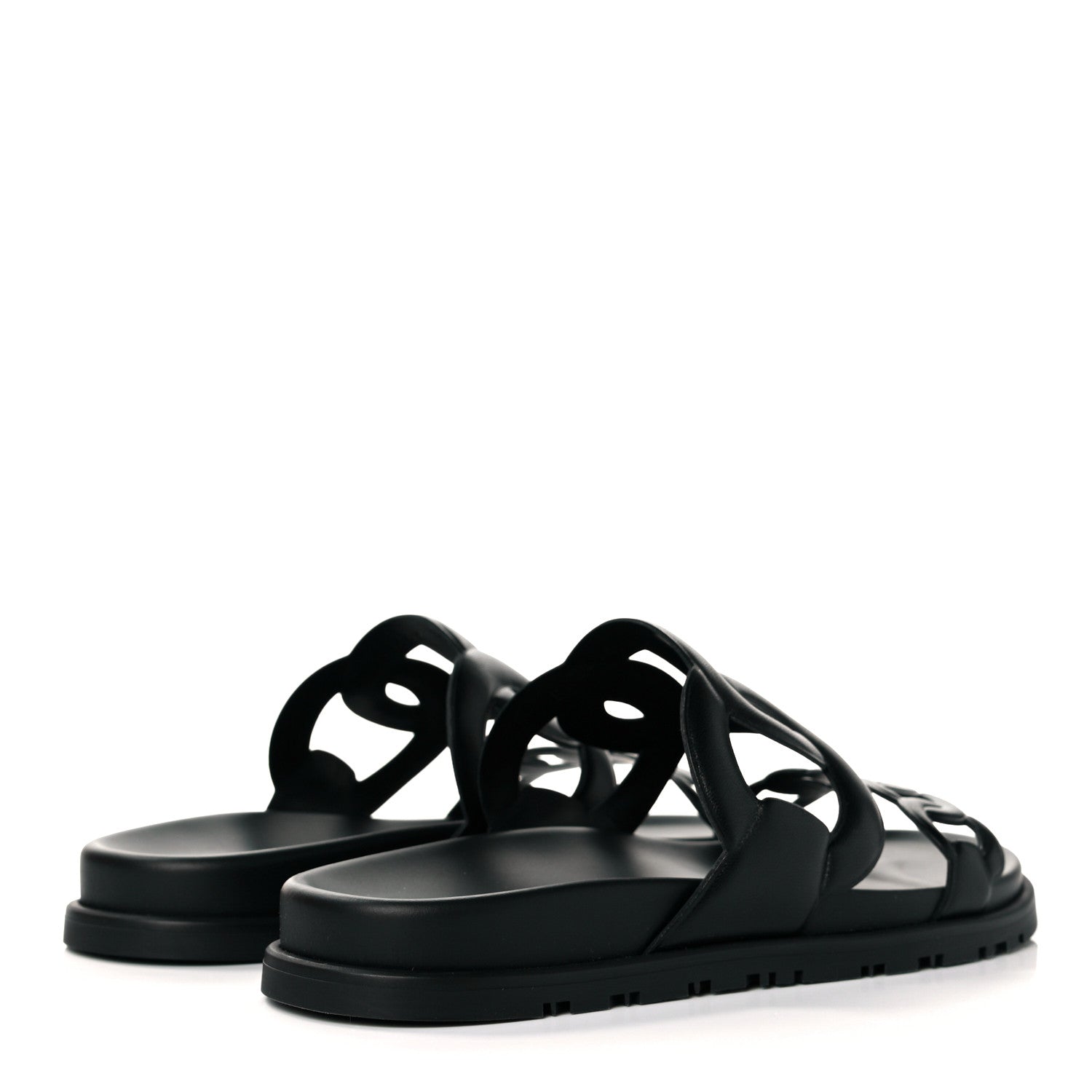 Hermes Nappa Extra Sandals 38.5 Black 4 of 9