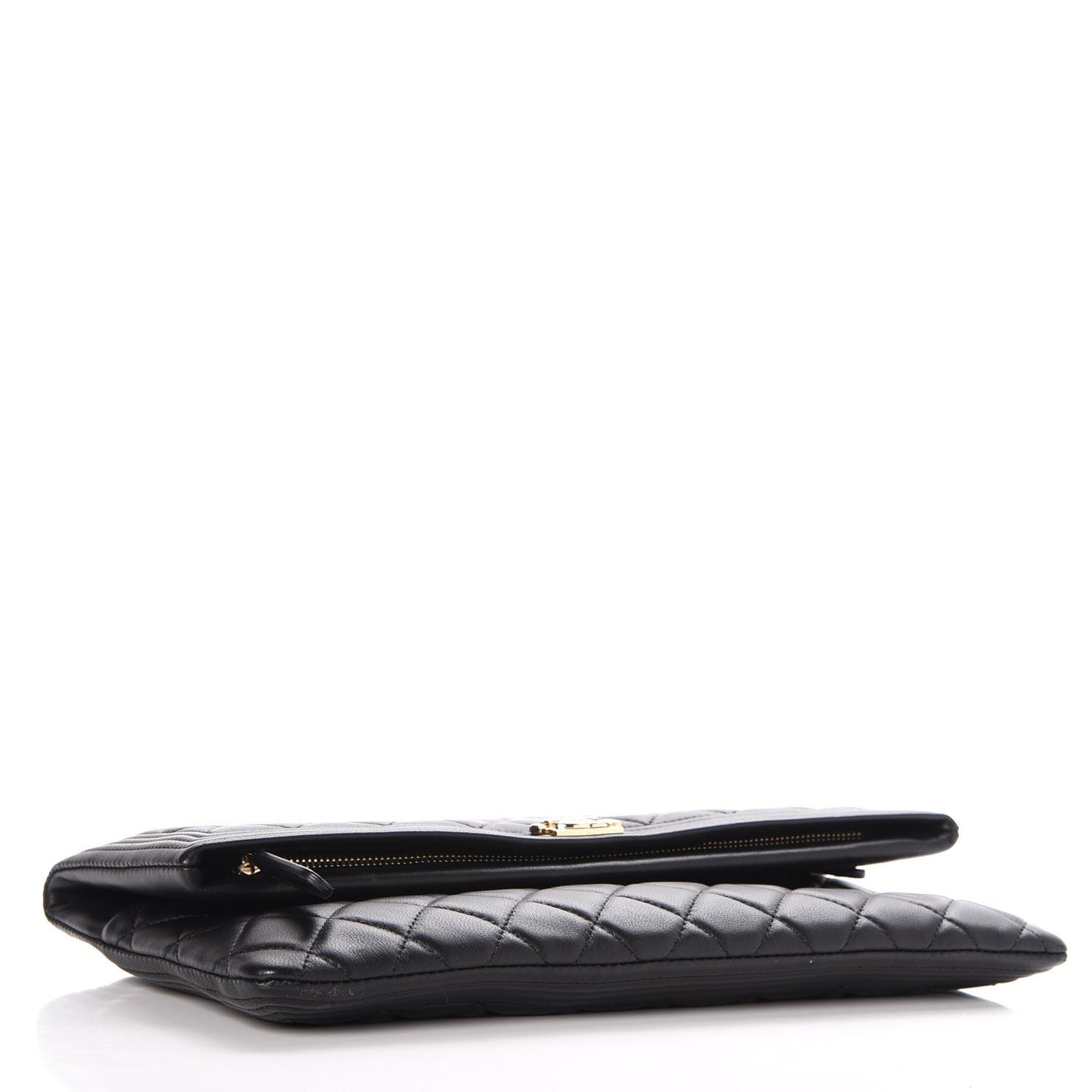 Lambskin Quilted Beauty CC Boy Clutch Black
