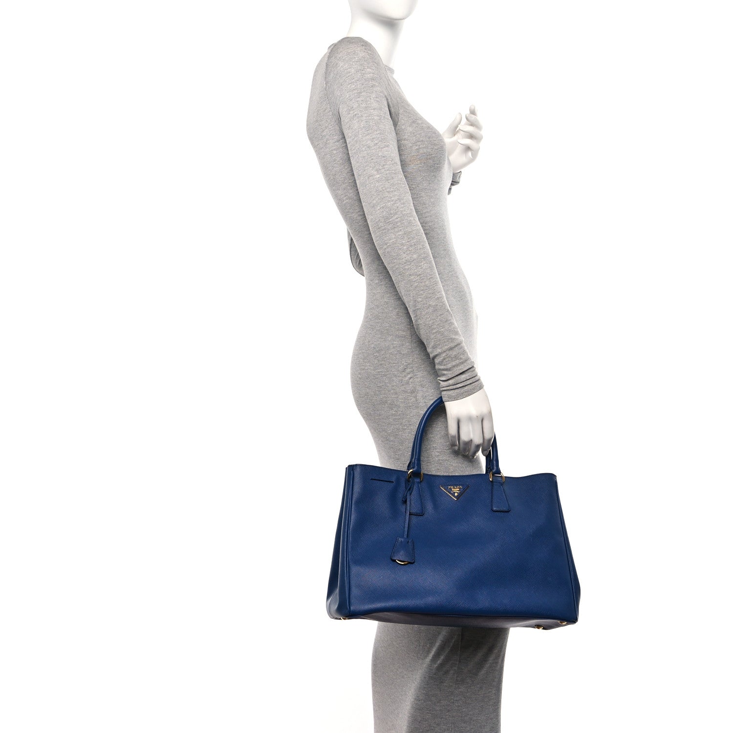 Prada Saffiano Lux Large Tote Bluette 2 of 9